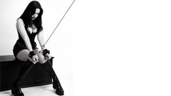 Woman handcuffs Simple Background