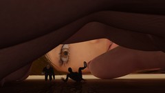 Woman hands Giants brown eyes digital art fantasy art