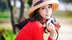 Woman hands Photographers photographer hats asians models 