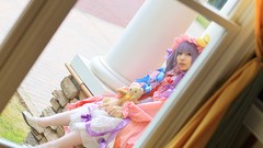 Woman hats asians long hair touhou purple hair patchouli 