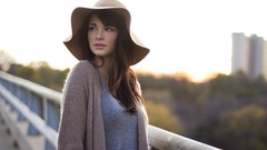 Woman hats brunettes models nose ring Devyn Hannon