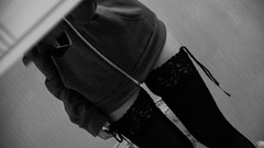 Woman Headless monochrome stockings body parts