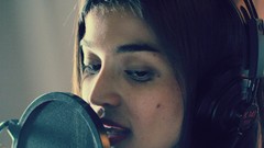 Woman headphones Celebrity faces microphones models Filipino 