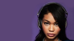 Woman headphones faces brunettes models Chanel Iman