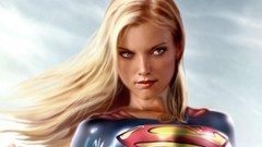 Woman hero blondes blue eyes supergirl upscaled super girl