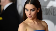 Woman Hollywood long hair brunettes emilia clarke red carpet 