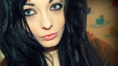 Woman hood hide piercings black hair