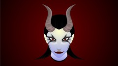 Woman horns red background fan art minimalistic Succubus Dota 2 