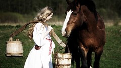 Woman Horses girls with