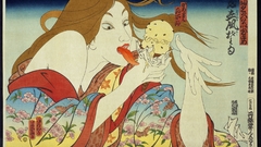 Woman ice cream Japanese