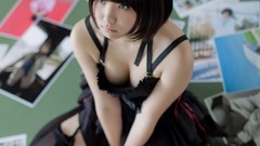 Woman Japanese asians models nekomimi cat ears cleavage cosplay 