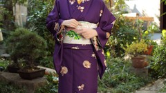 Woman Japanese kimono cities brunettes models Japanese clothes 