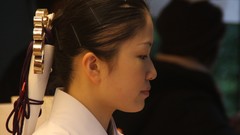 Woman Japanese miko shrine