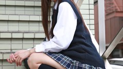 Woman Japanese models stairways Yuu Asakura