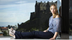 Woman jeans Actress jennifer lawrence high heels