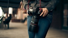 Woman jeans Photographers legs Canon EOS