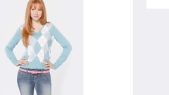 Woman jeans smiling redheads Molly Quinn quinn