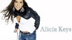 Woman jeans white background Celebrity alicia keys long hair 
