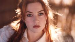 Woman Kate Winslet blue