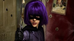 Woman Kick-Ass purple hair artwork domino mask
