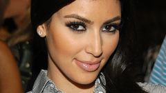 Woman kim kardashian smiling