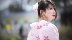 Woman kimono asians models Korean Japanese clothes Han Seo Young