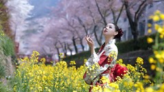 Woman kimono asians models Korean Japanese clothes Min Seo Hee