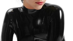 Woman latex latexperiment