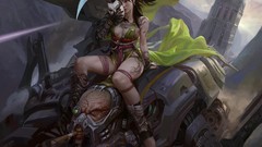Woman League of Legends artwork fantasy art Akali Urgot
