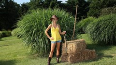 Woman legs blondes farm life