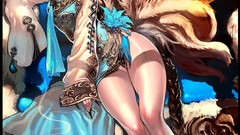 Woman legs blue eyes brunettes black hair tails artwork pale 