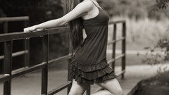 Woman legs models black dress high heels takara Mike Reid