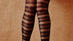 Woman legs pantyhose body parts hands on legs