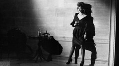 Woman lighting fashion telephone stockings shadows models 