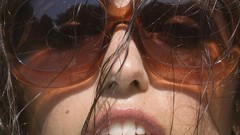 Woman lips faces sunglasses brunettes Yolanthe Cabau van 