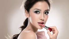 Woman lipstick asians brunettes asian girls pink lipstick 