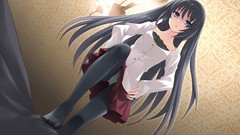 Woman long hair anime girls blue eyes pantyhose black hair itou 