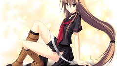 Woman long hair anime girls boots ookami ryouko Ookami-san to 