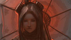 Woman long hair artwork