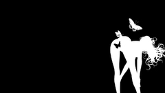 Woman long hair bent