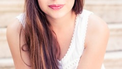 Woman long hair blue eyes brunettes models Pauline Hita