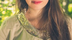 Woman long hair blue eyes brunettes models Pauline Hita