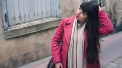 Woman long hair brunettes bangs models Pauline Hita