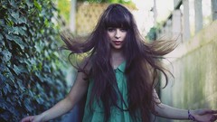 Woman long hair brunettes models Pauline Hita