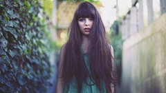 Woman long hair brunettes models Pauline Hita