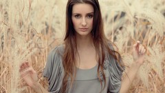 Woman long hair brunettes Sara Kiesling