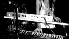 Woman long hair grayscale