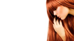 Woman long hair redheads healthy