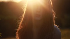 Woman long hair sunlight