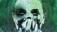 Woman masks underoath artwork